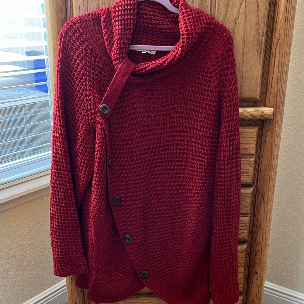 Indigo Soul Red Cowl Neck Sweater
